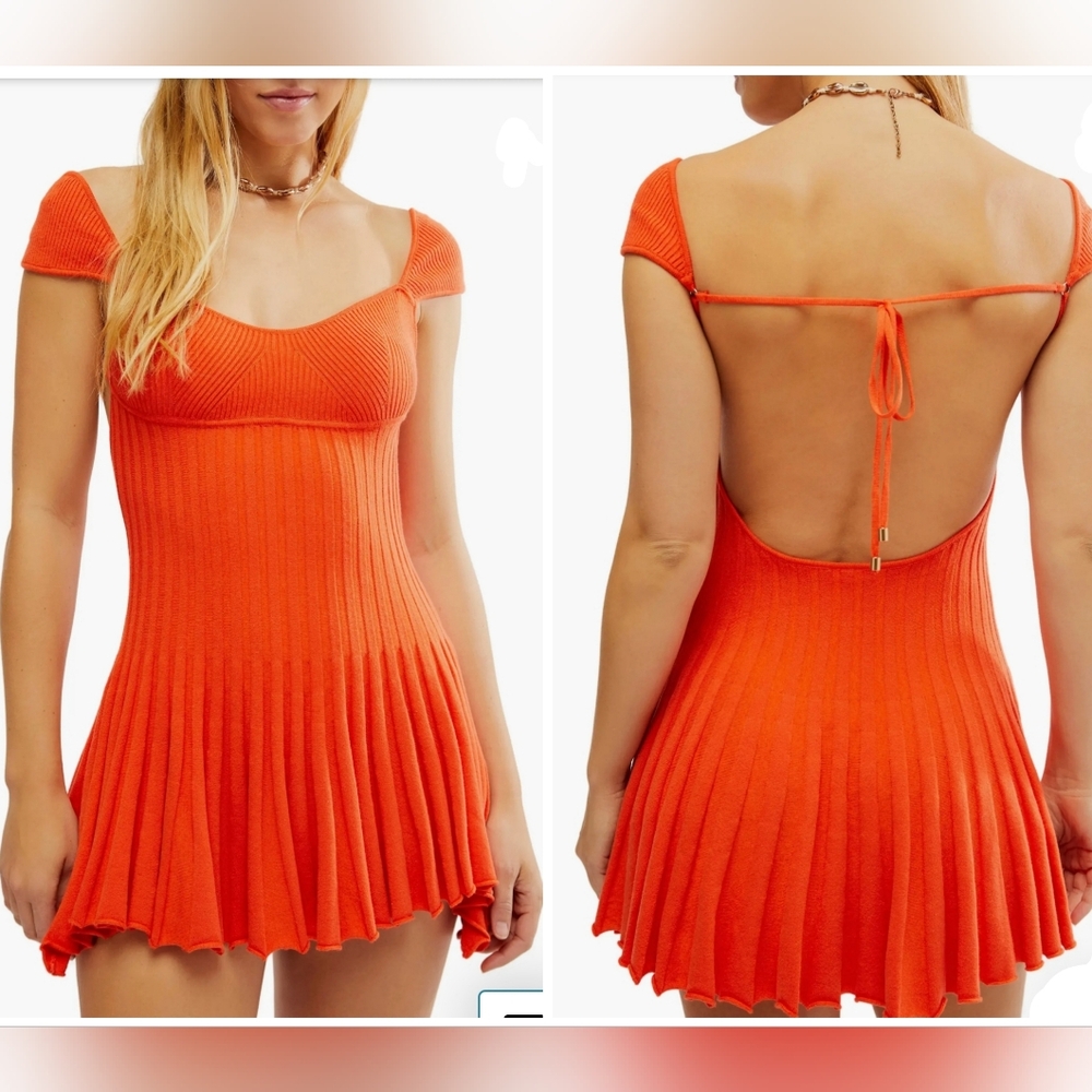 NWT FP Cherie Tie Back Knit Minidress